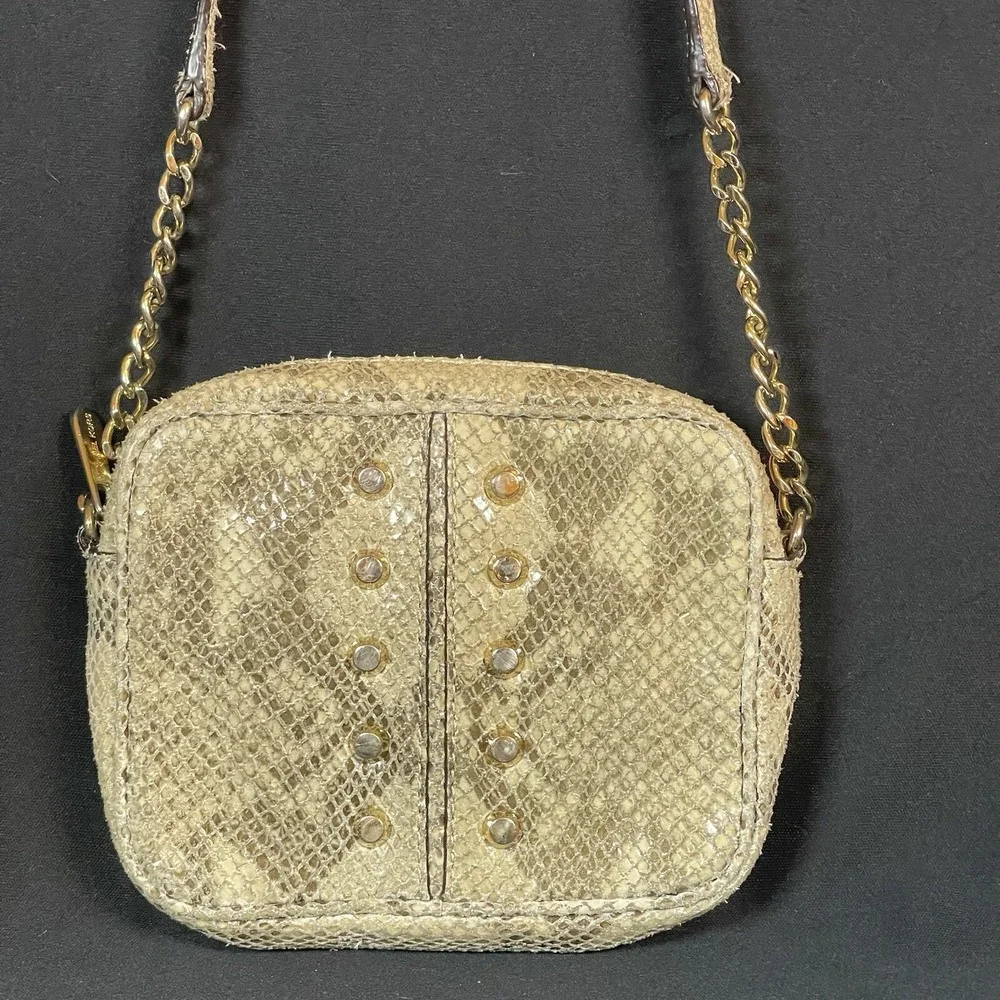 Michael Kors Uptown Astor Snake‎ Skin Crossbody Bag Purse Chain Strap Studded
